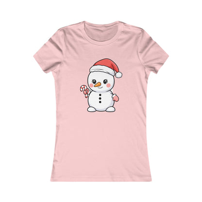 Kawaii Snowman Christmas Women's Tee for Holiday Cheer