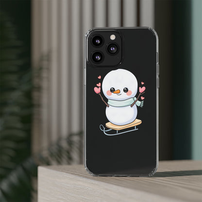 Kawaii Snowman Phone Case, Cute Winter Cheer