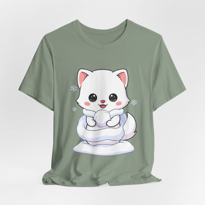 Kawaii Arctic Fox T-Shirt for Cute Winter Style