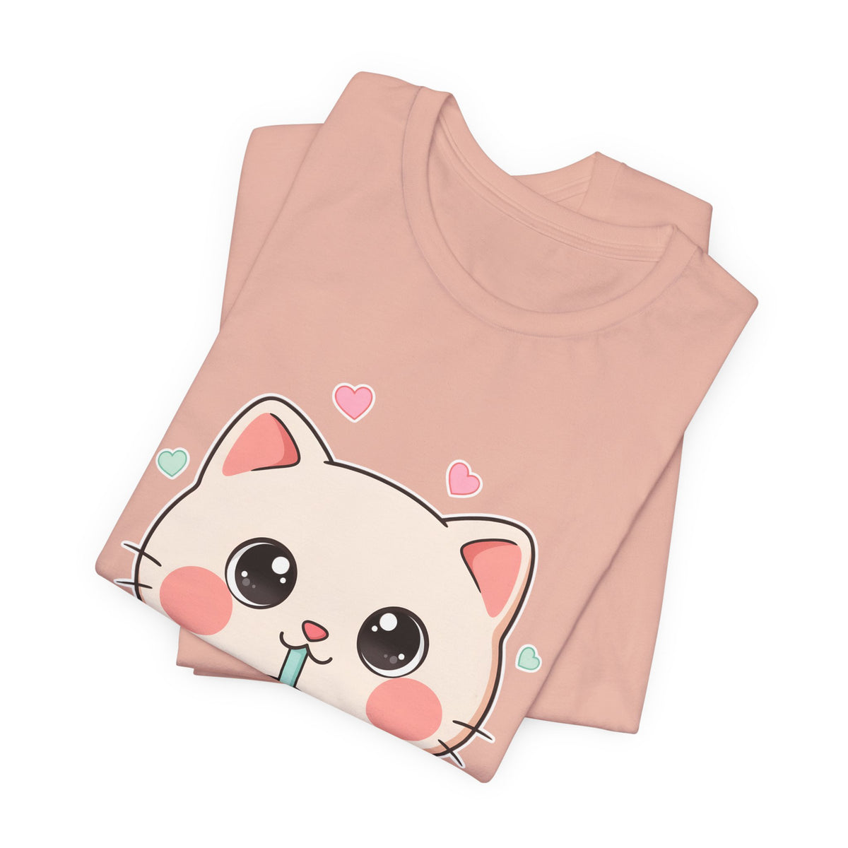 Kawaii Bubble Tea Cat T-Shirt for Cat and Boba Lovers