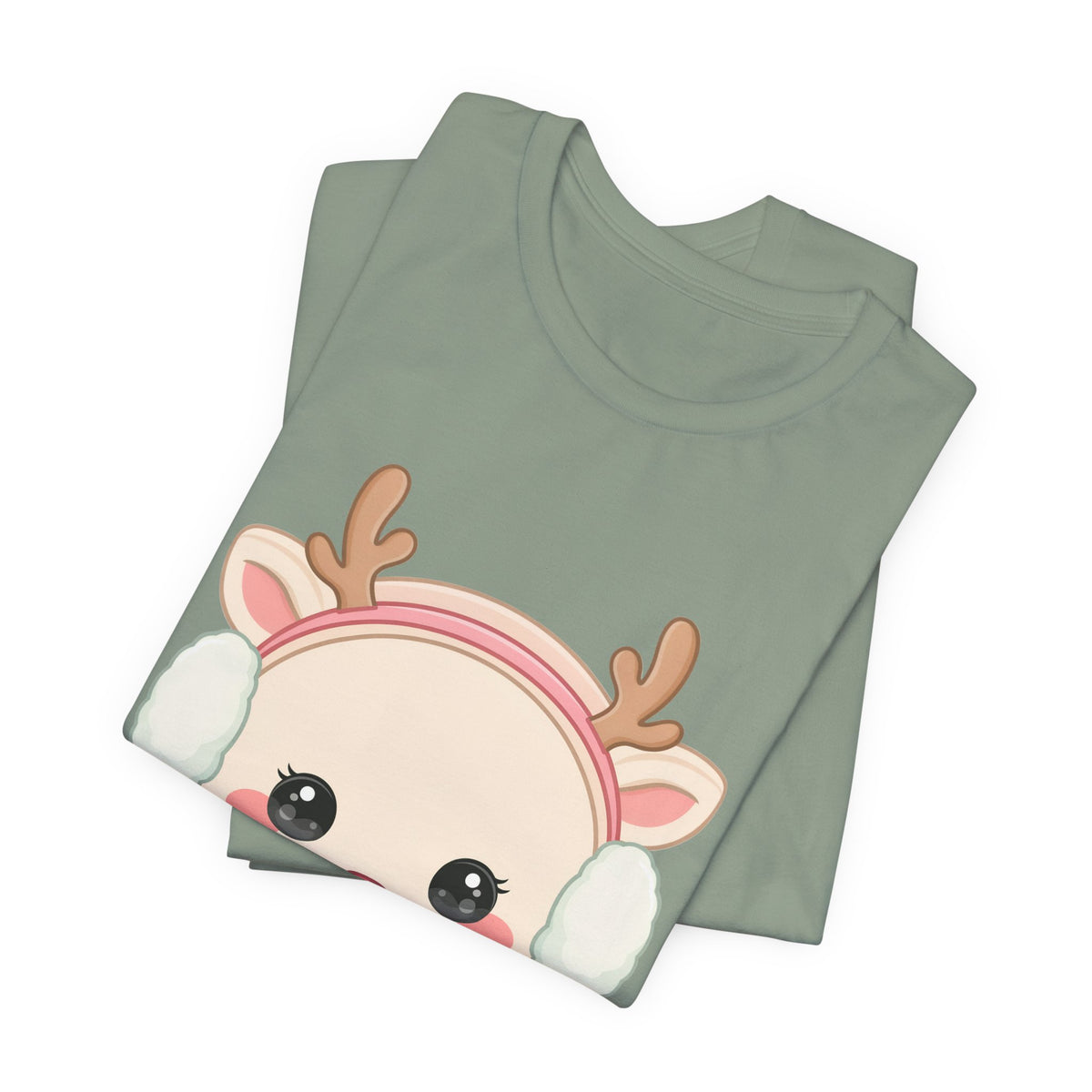 Kawaii Reindeer T-Shirt, Cute Winter Animal Tee