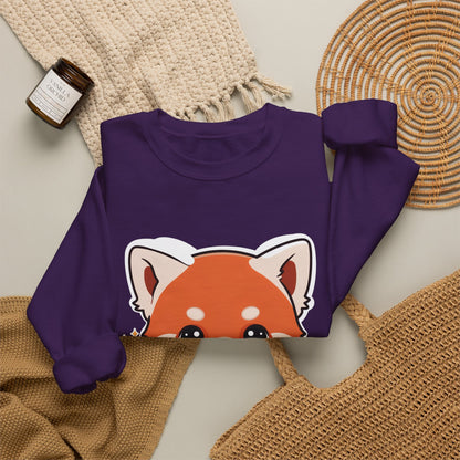 Kawaii Red Panda Sweatshirt, Cute Plant Lover Crewneck