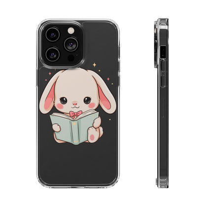 Kawaii Reading Bunny Clear Impact-Resistant Case