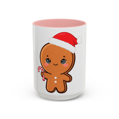 Gingerbread Man Christmas Mug, 11oz or 15oz Accent Coffee Mug