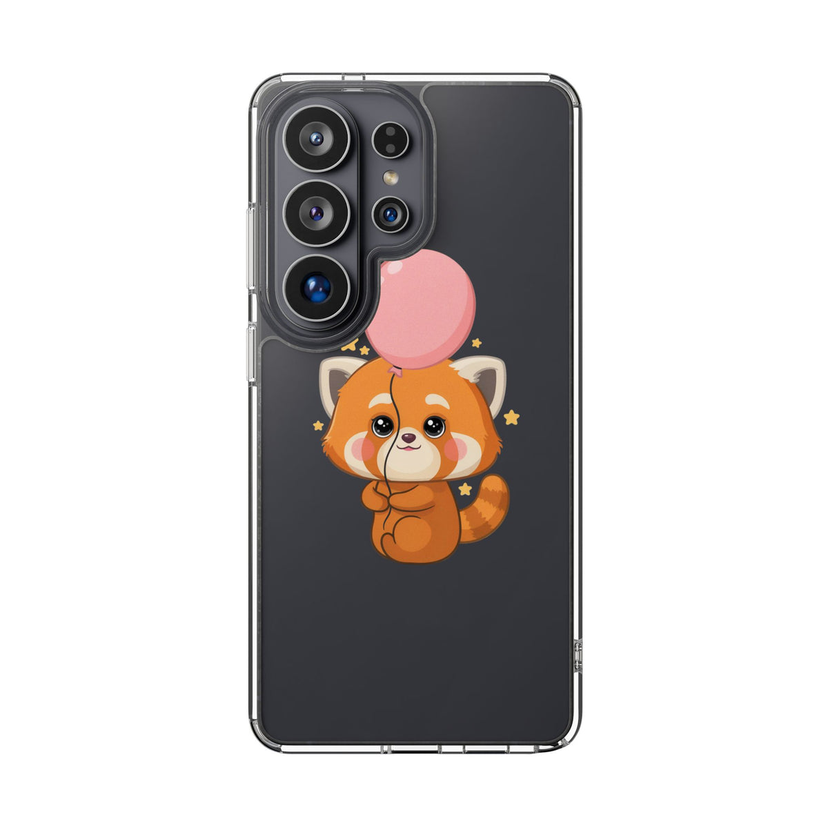 Kawaii Red Panda Clear Impact-Resistant Case with Balloon