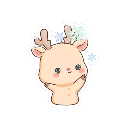 Kawaii Reindeer Sticker for Cozy Winter Decor