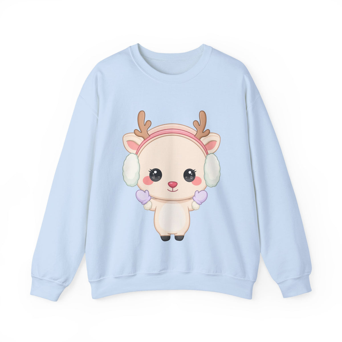 Kawaii Reindeer Sweatshirt, Cute Winter Crewneck