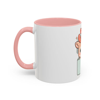Kawaii Reindeer Christmas Mug, 11oz or 15oz Accent Coffee Mug