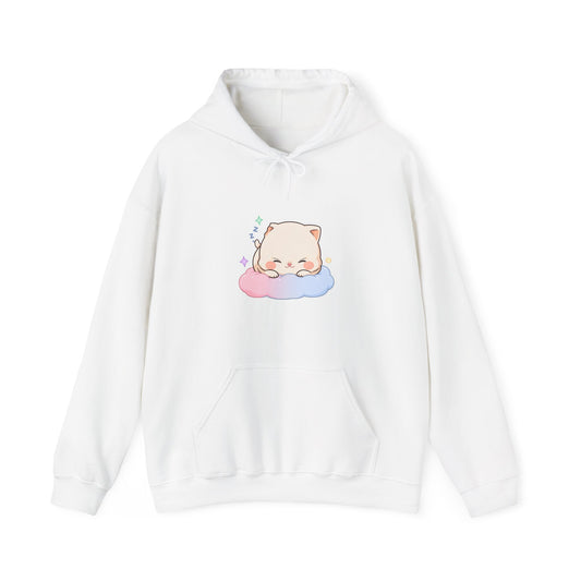 Kawaii Sleeping Cat Hoodie, Cozy Cloud Cat Sweatshirt