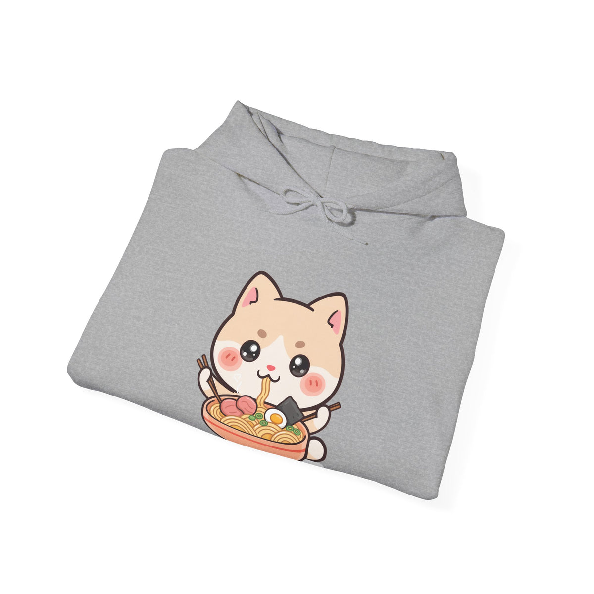 Kawaii Ramen Cat Hoodie, Cute Foodie Sweatshirt