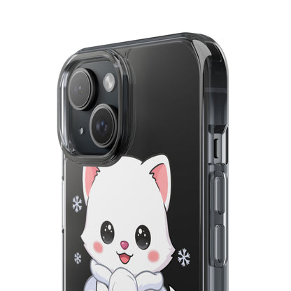 Kawaii Arctic Fox Phone Case, Cute Snow Day Gift