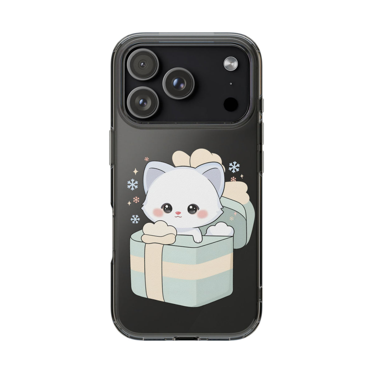 Kawaii Arctic Fox Clear Impact-Resistant Phone Case