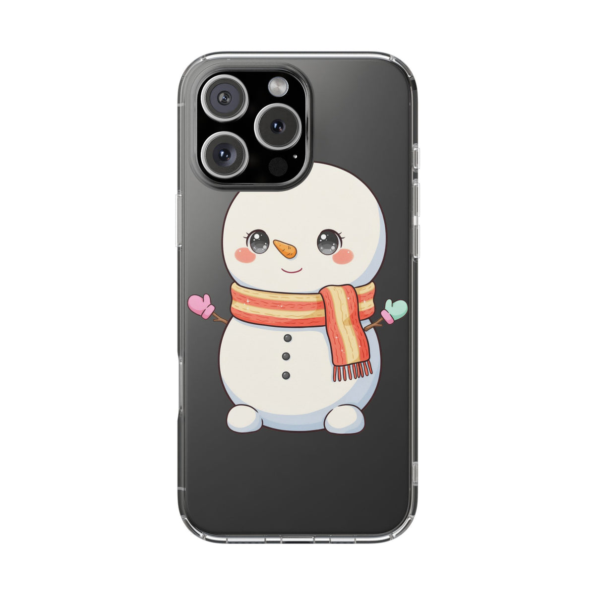Kawaii Snowman Phone Case – Cute Christmas Clear Case