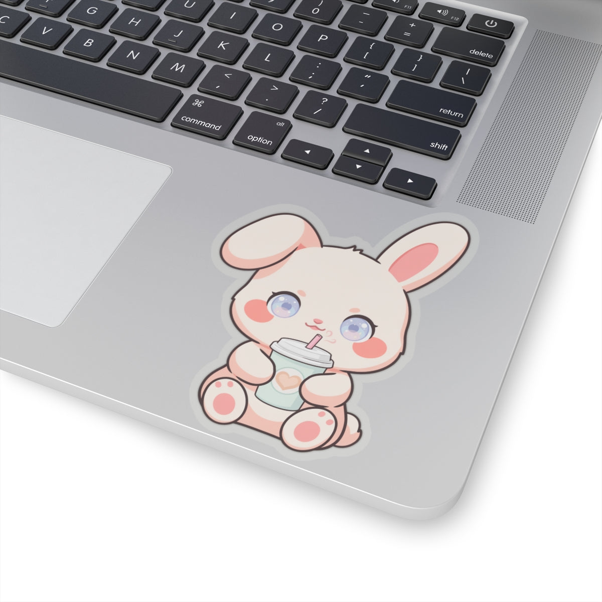 Kawaii Bunny Latte Sticker for Cozy Coffee Lovers