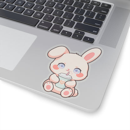 Kawaii Bunny Latte Sticker for Cozy Coffee Lovers