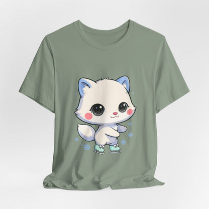 Kawaii Arctic Fox T-Shirt for Winter Gift Giving