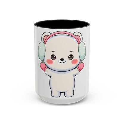 Kawaii Polar Bear Mug, Cute Winter Accent Coffee Mug