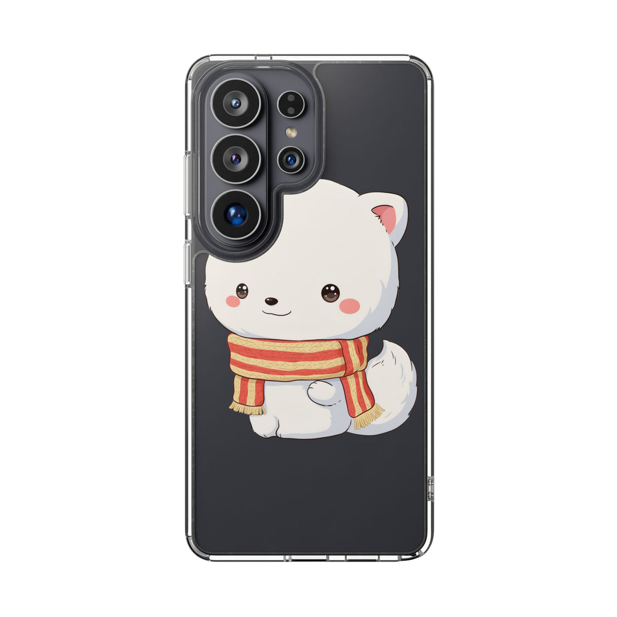 Kawaii Arctic Fox Phone Case, Cozy Christmas Scarf