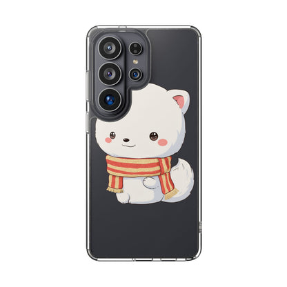 Kawaii Arctic Fox Phone Case, Cozy Christmas Scarf