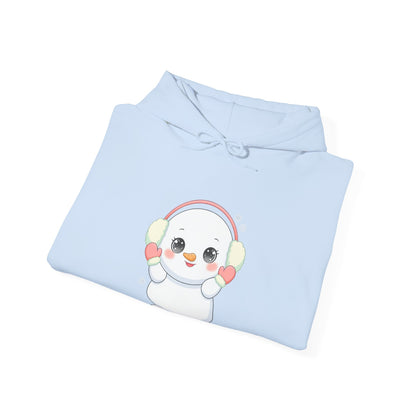 Kawaii Snowman Hoodie, Cute Winter Gift Sweatshirt