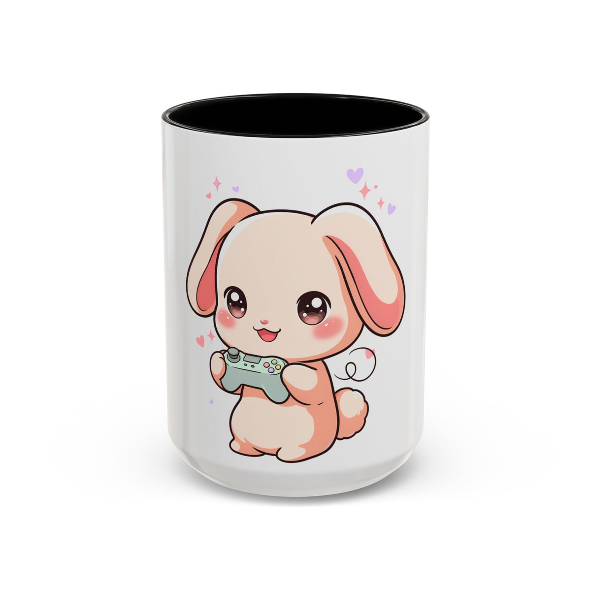 Gamer Bunny Accent Coffee Mug for Kawaii Game Lovers