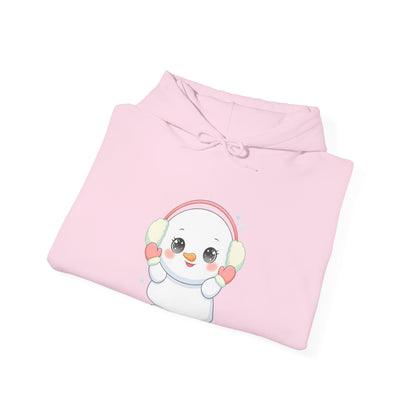 Kawaii Snowman Hoodie, Cute Winter Gift Sweatshirt