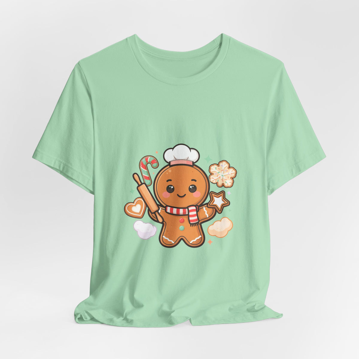 Gingerbread Baker Christmas Tee, Cute Kawaii Holiday Shirt