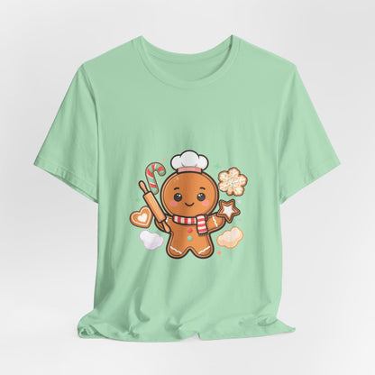 Gingerbread Baker Christmas Tee, Cute Kawaii Holiday Shirt