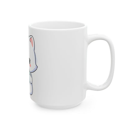 Kawaii Arctic Fox Mug for Cozy Hot Cocoa Moments