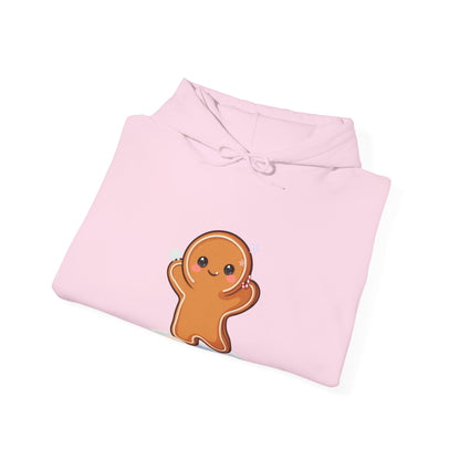 Kawaii Gingerbread Man Hoodie for Snowy Day Cheer