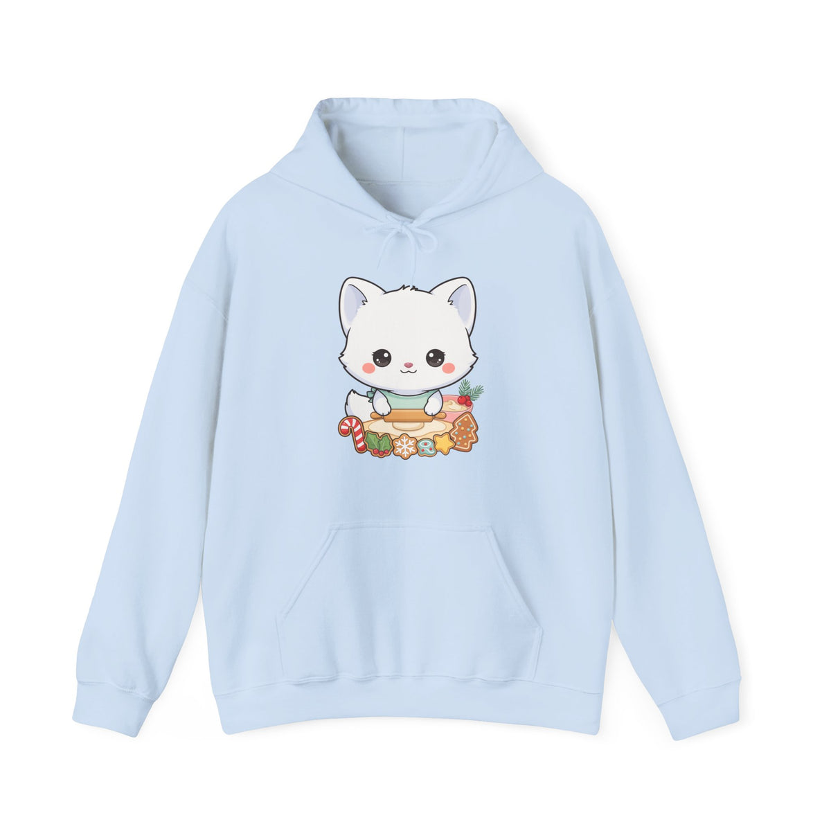 Christmas Fox Baking Hoodie, Kawaii Cookie Baker Sweatshirt