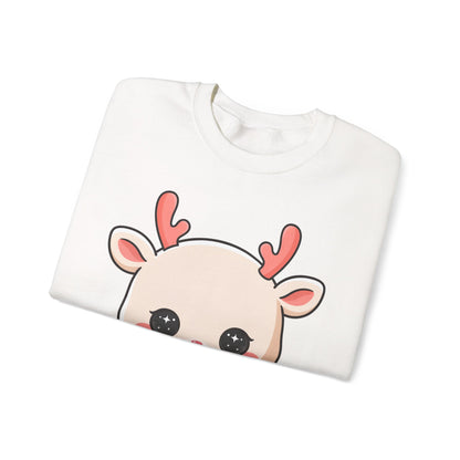 Kawaii Christmas Reindeer Sweatshirt for Holiday Fans