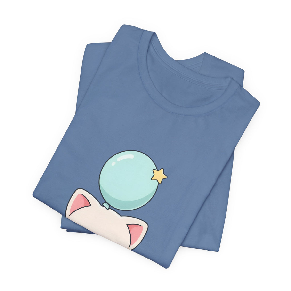Kawaii Cat Balloon T-Shirt, Cute Chibi Kitty Tee