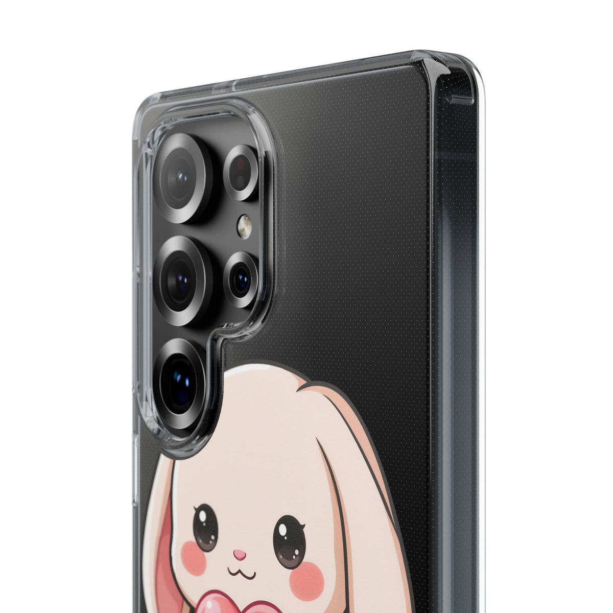 Kawaii Bunny Clear Phone Case with Heart