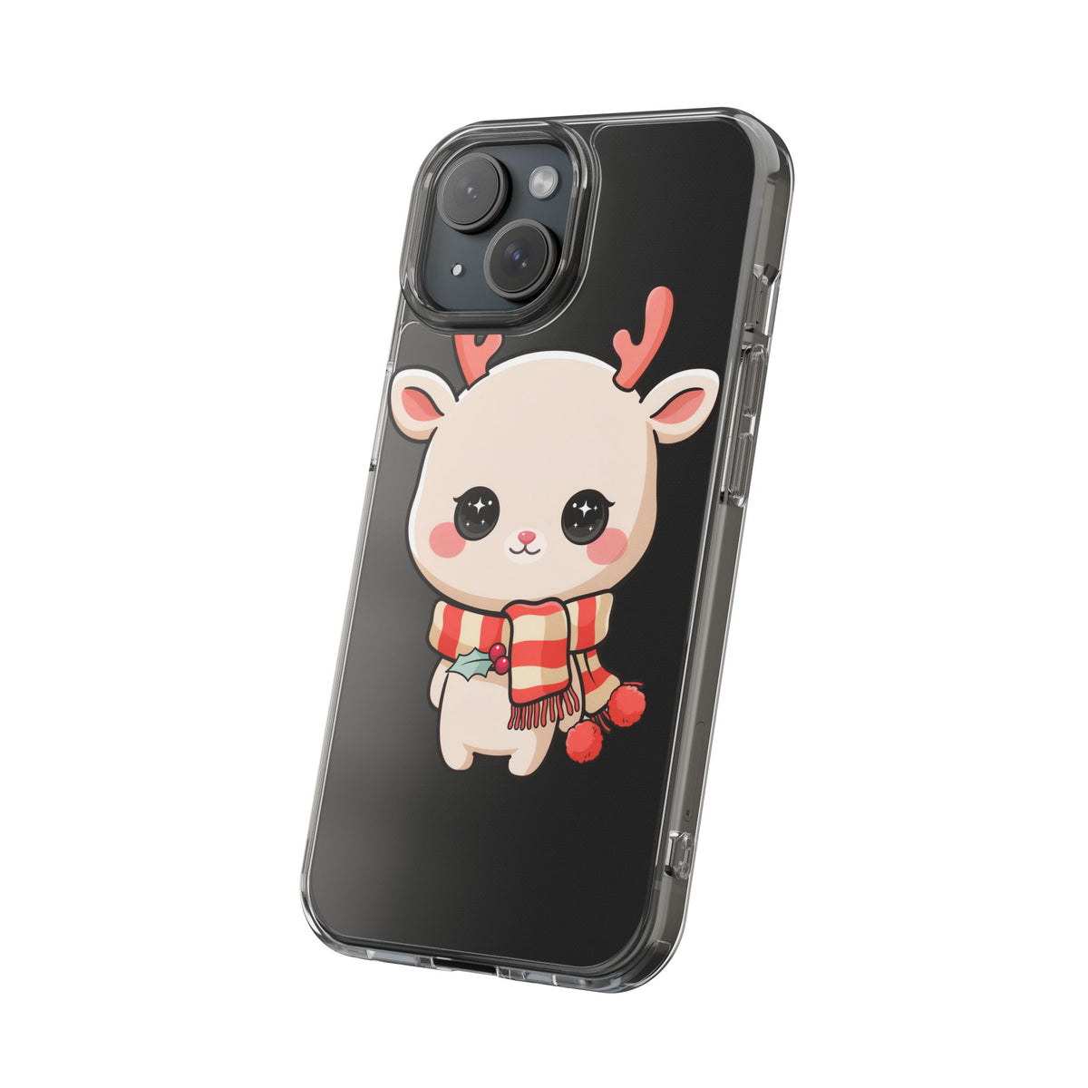 Christmas Reindeer Phone Case, Cute Kawaii Holiday Gift