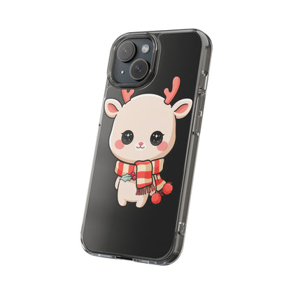 Christmas Reindeer Phone Case, Cute Kawaii Holiday Gift
