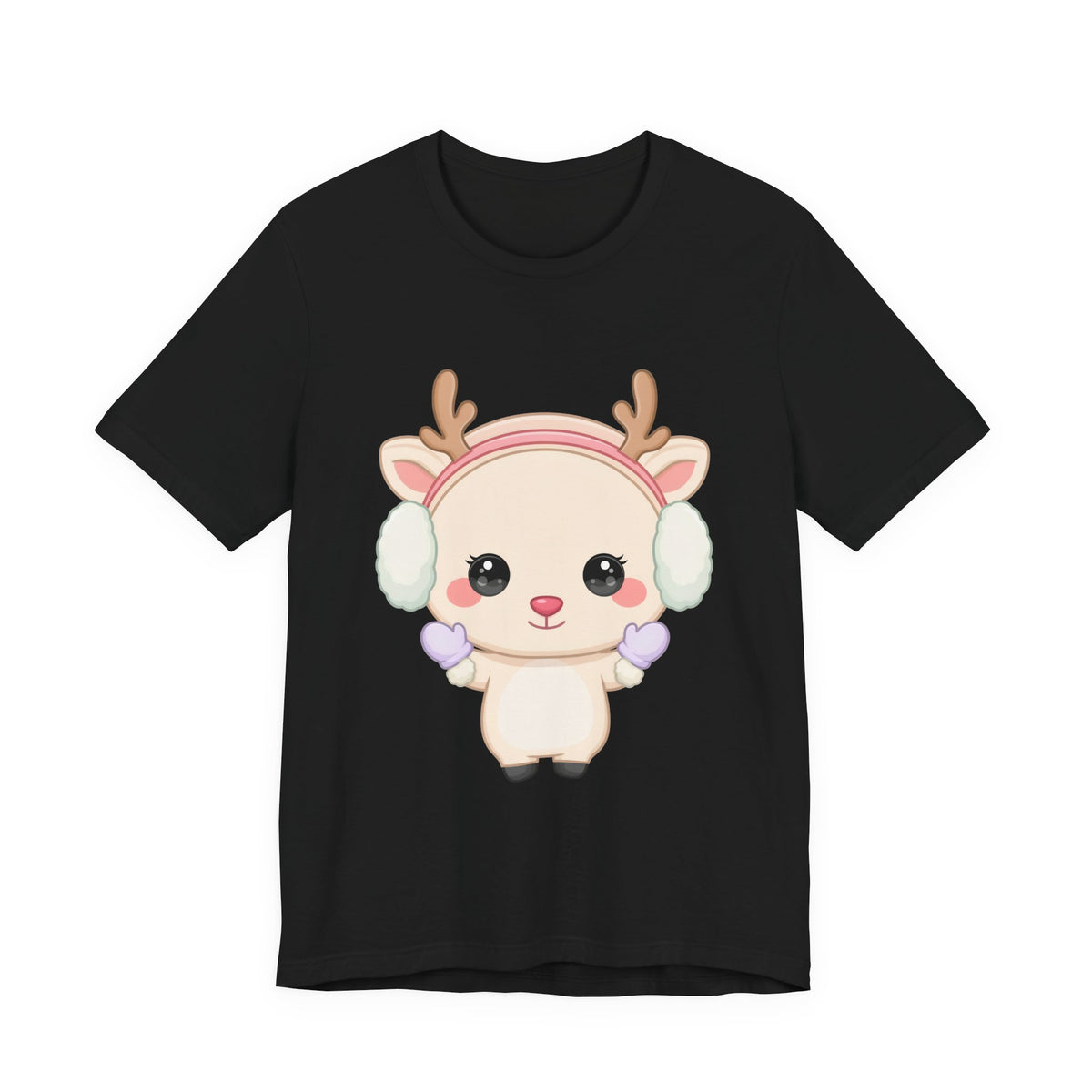 Kawaii Reindeer T-Shirt, Cute Winter Animal Tee