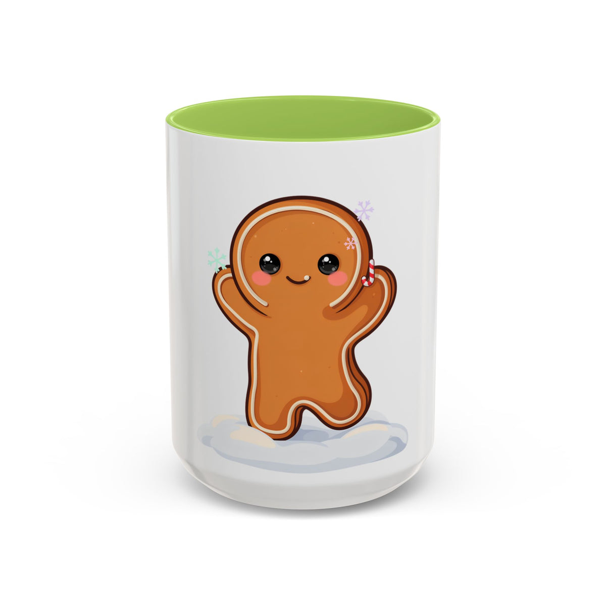 Kawaii Gingerbread Man Accent Coffee Mug for Winter Cheer