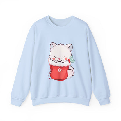 Christmas Fox Sweatshirt, Kawaii Stocking Arctic Fox Gift