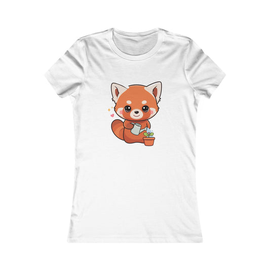Kawaii Red Panda T-Shirt for Plant Lovers