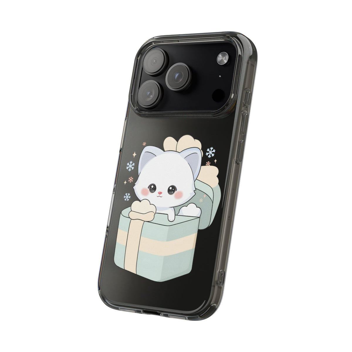 Kawaii Arctic Fox Clear Impact-Resistant Phone Case