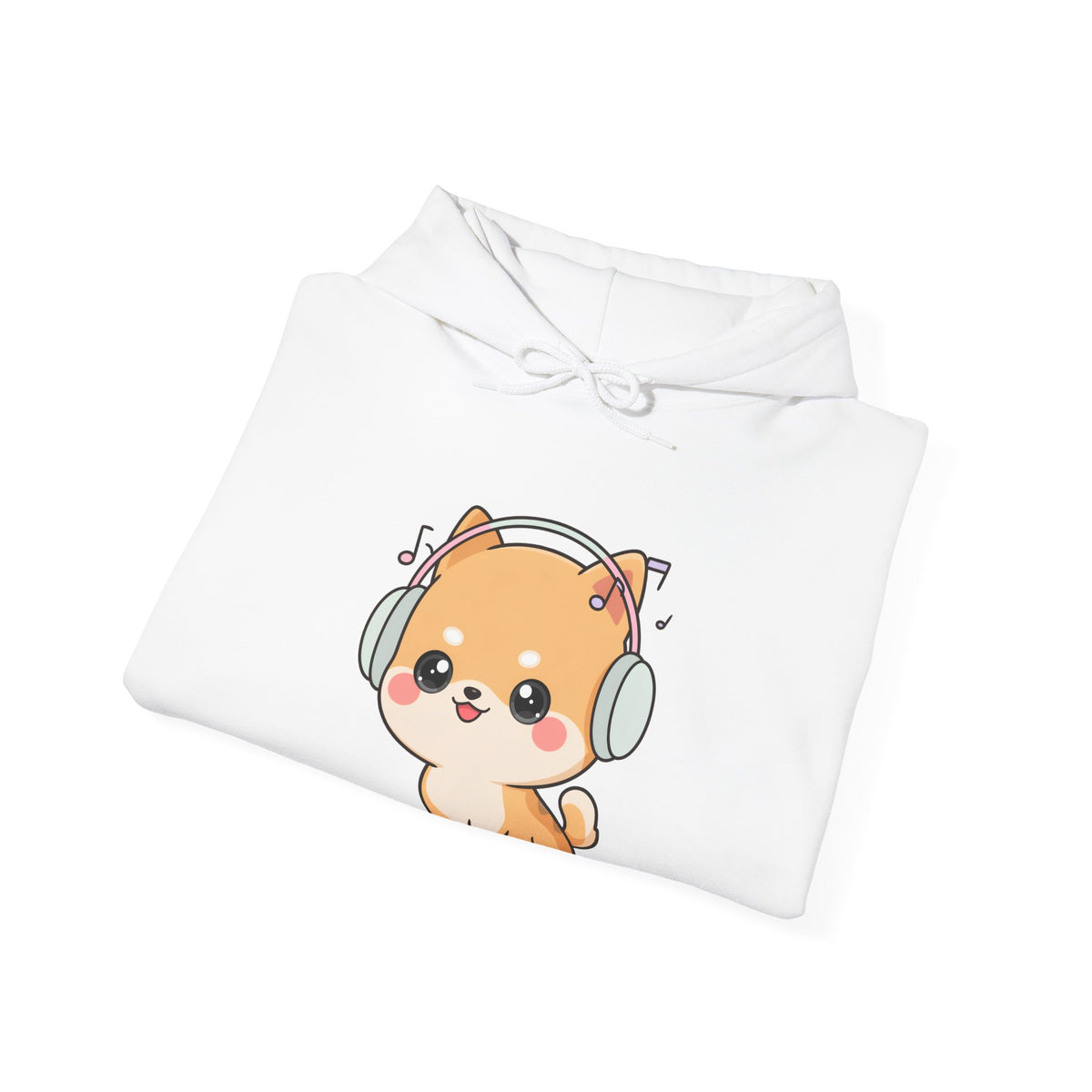 Kawaii Shiba Inu Hoodie for Cozy Music Lovers