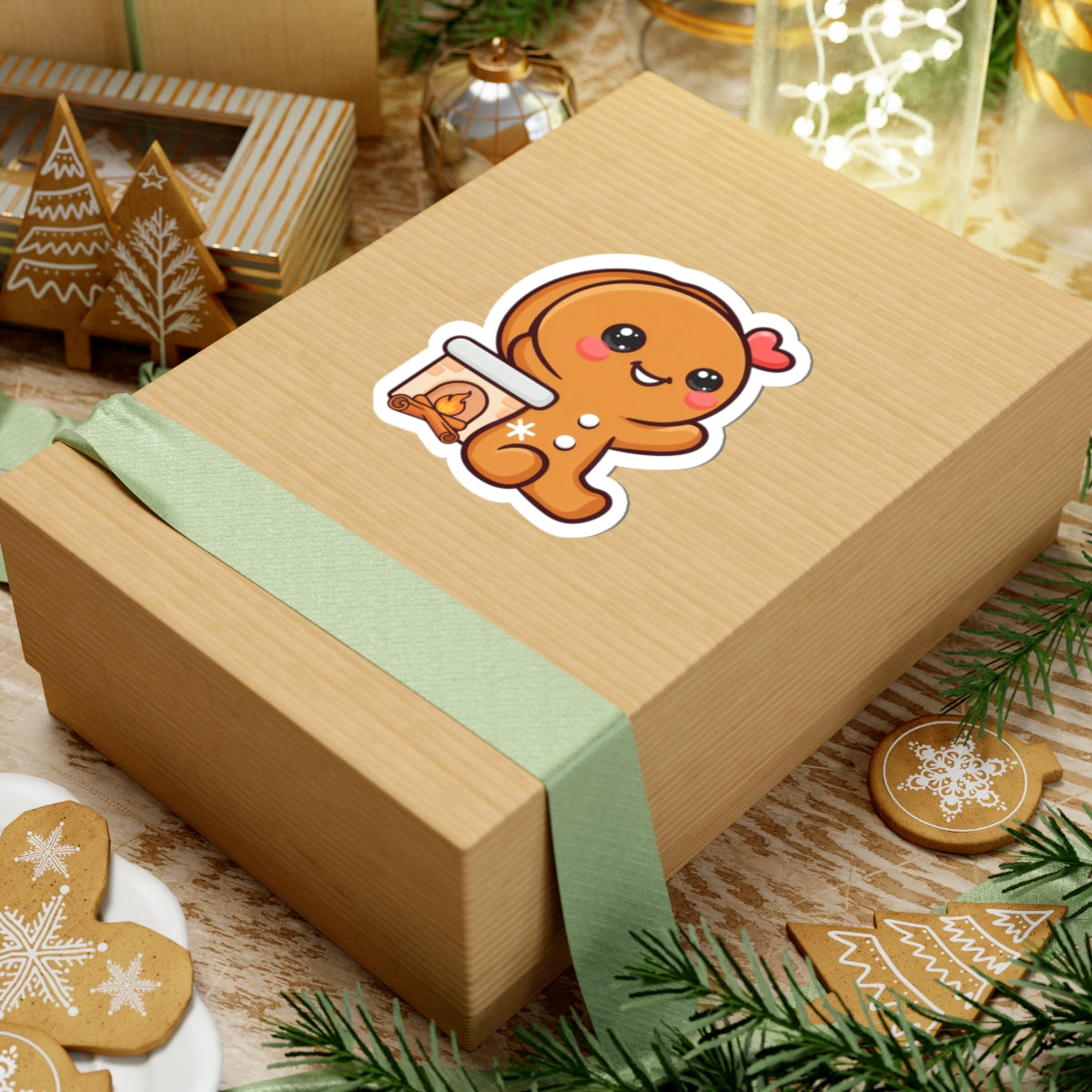 Kawaii Gingerbread Sticker for Cozy Holiday Cheer