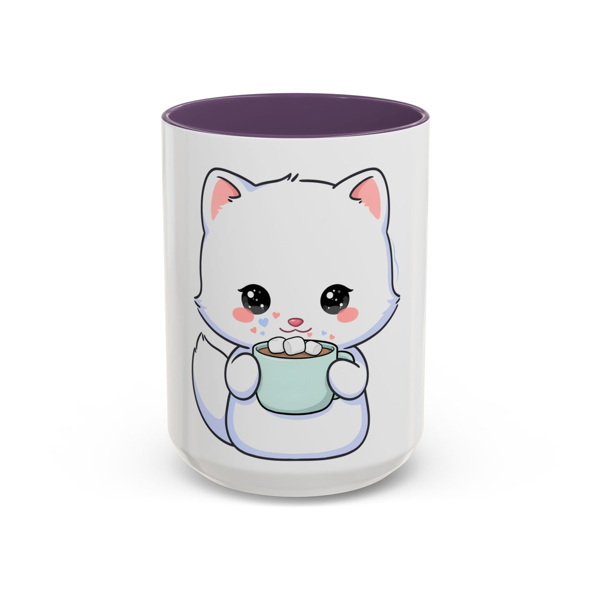 Kawaii Arctic Fox Mug – Cute Cocoa Lover Accent Coffee Mug