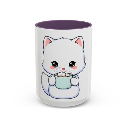 Kawaii Arctic Fox Mug – Cute Cocoa Lover Accent Coffee Mug
