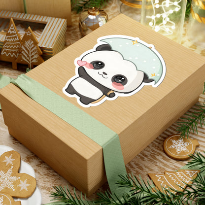 Kawaii Panda Umbrella Sticker for Cute Rainy Day Decor