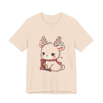 Kawaii Reindeer T-Shirt for Cozy Christmas Fans