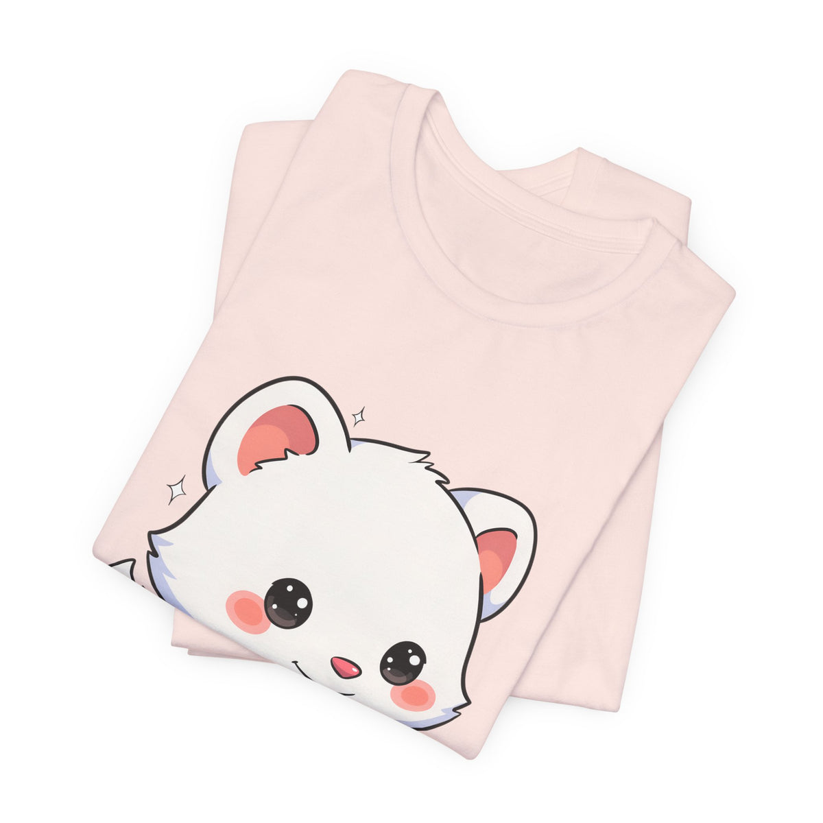Kawaii Arctic Fox Sledding T-Shirt, Cute Unisex Tee