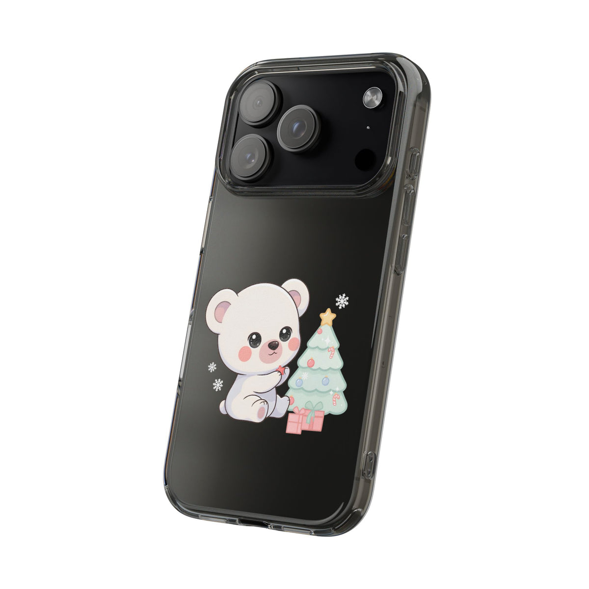 Christmas Polar Bear Phone Case, Kawaii Holiday Accessory