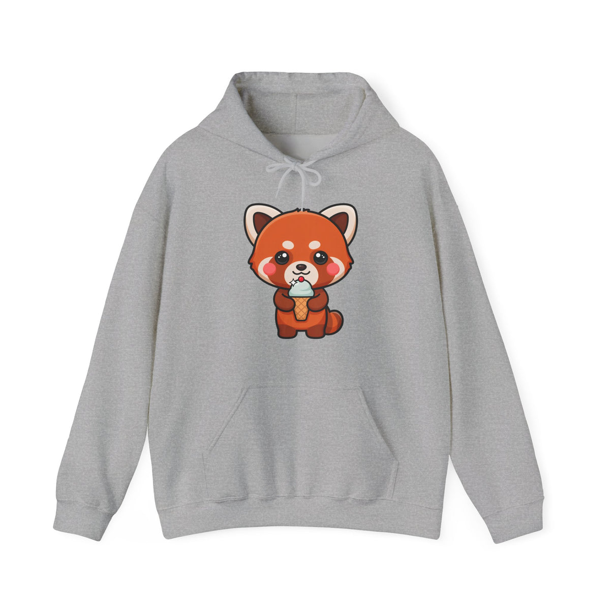 Red Panda Ice Cream Hoodie, Kawaii Animal Sweatshirt